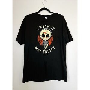 Friday‎ the 13th Shirt Jason I Wish It Was Friday Black Short Sleeve Womens L